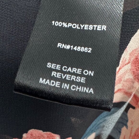 Torrid 0 Short Sleeve Button Up Sheer Tunic Top Black Floral High Low Hem Vneck - Picture 7 of 11